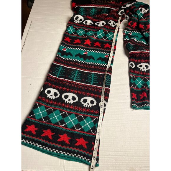 Halloween Christmas "Scary And Bright" Sequin Knit Overalls Jumpsuit Skeleton XL - Picture 13 of 13